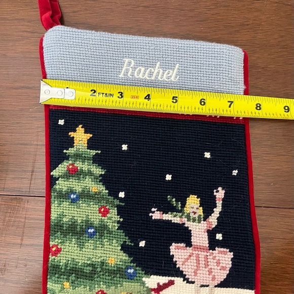 LANDS END “Rachel” needlework Christmas stocking EUC Like New! - Picture 4 of 4